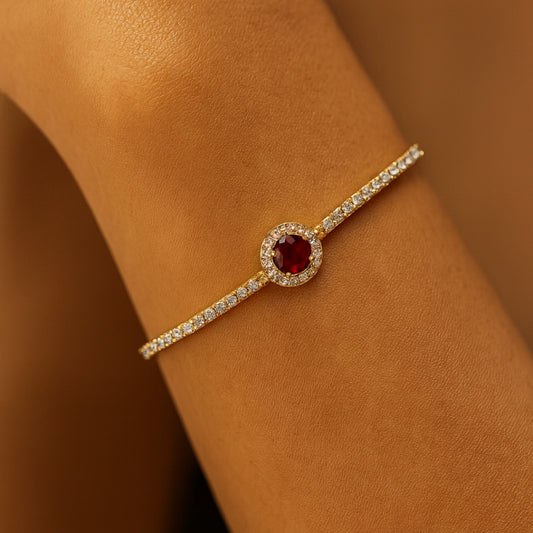 Radiant Ruby CZ Elegance Bracelet