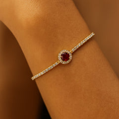 Radiant Ruby CZ Elegance Bracelet