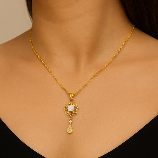 Floral Elegance Stone Necklace Set