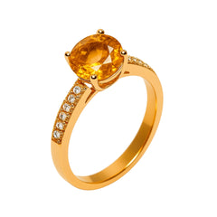 Golden Citrine Elegance Ring