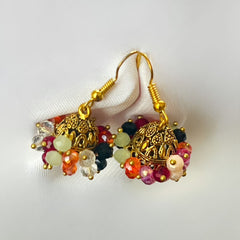 Multicolor Beaded Jhumka Earrings