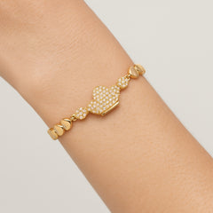 Gold Heart Charm Bracelet