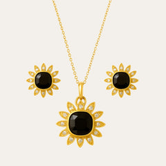 Floral Sparking Necklace Set