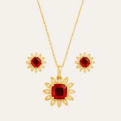 Floral Sparking Necklace Set