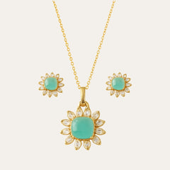 Floral Sparking Necklace Set