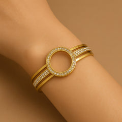 Crystal Halo Gold Bracelet