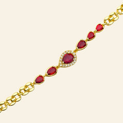 Ruby Glow Gold Bracelet