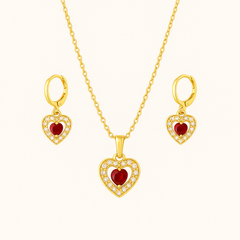Mystic Ruby Floral Jewelry Set