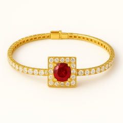 Ruby Charm Gold Bracelet