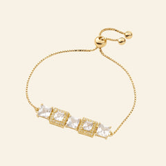 Gold Square Stone Bracelet
