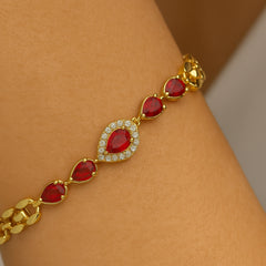 Ruby Glow Gold Bracelet