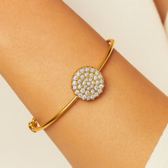 Lustrous Gold & CZ Charm Bracelet