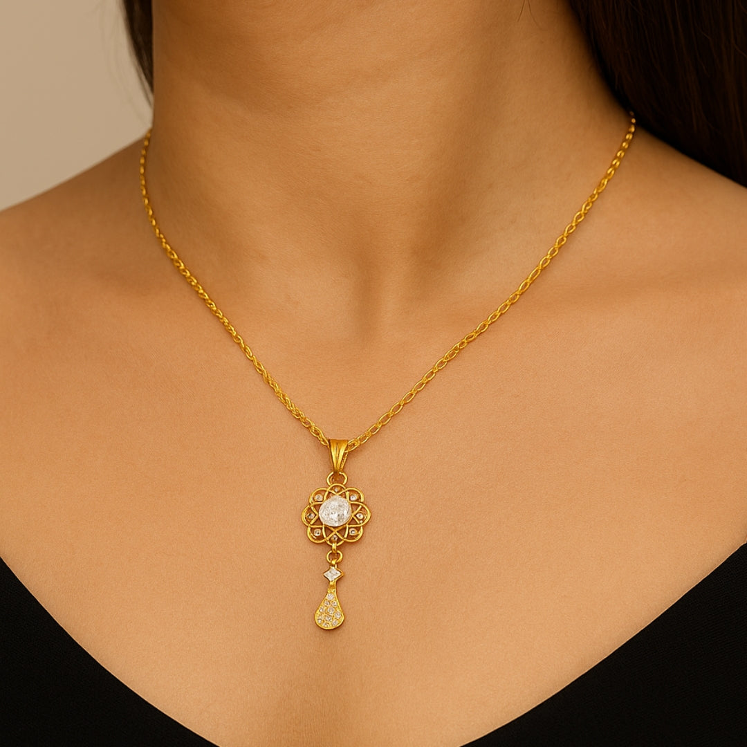 Floral Elegance Stone Necklace Set