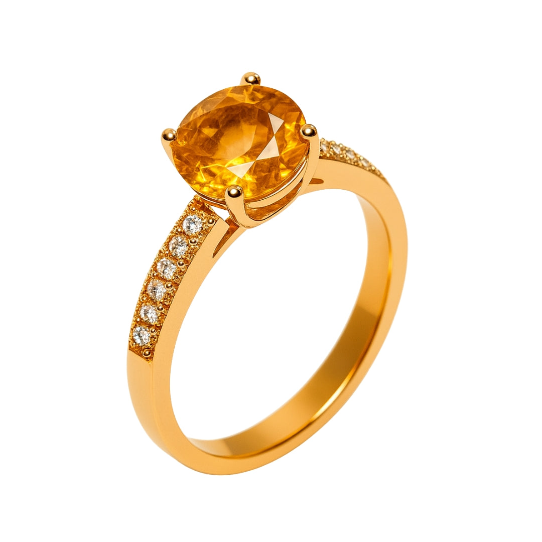 Golden Citrine Elegance Ring