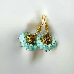 Frozen Blue Jhumka Earrings