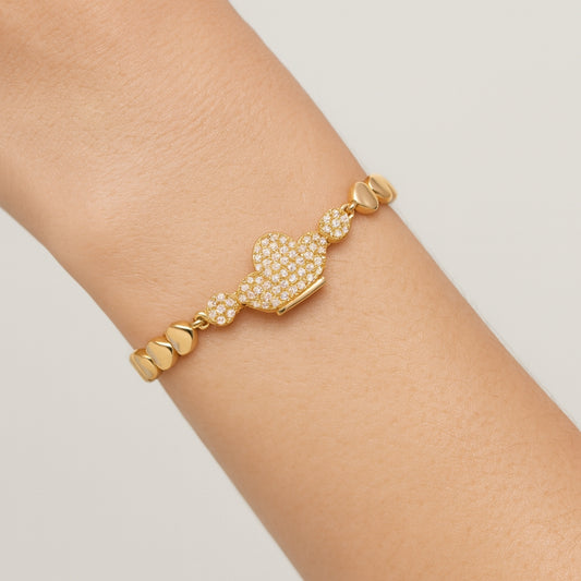 Gold Heart Charm Bracelet