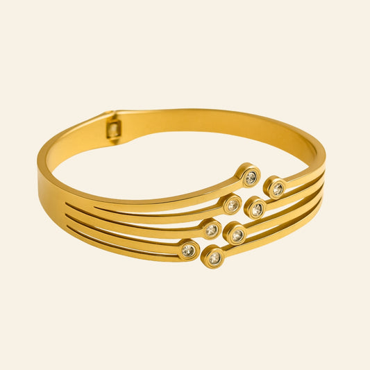 Elegant Orbit Gold Bracelet