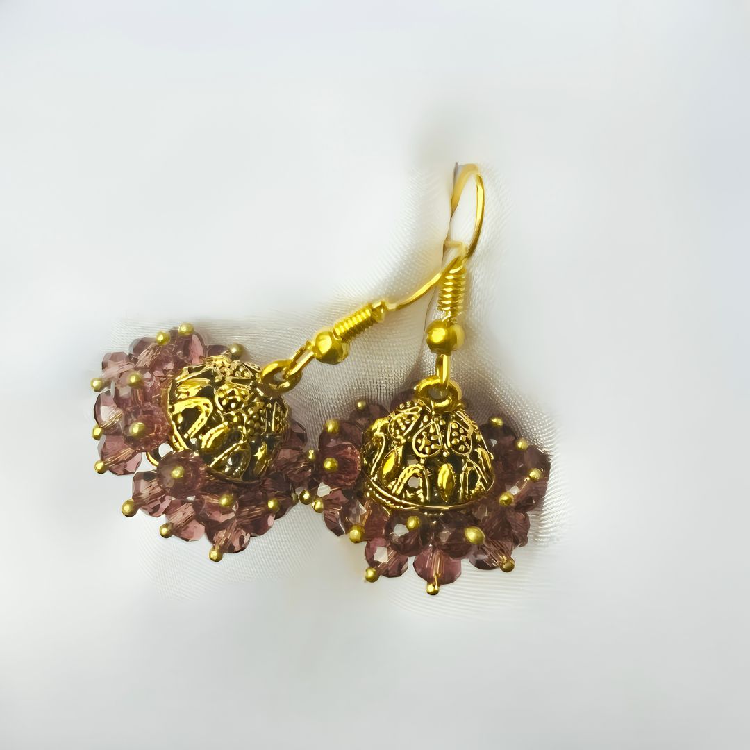 Golden Brown Jhumka Earrings