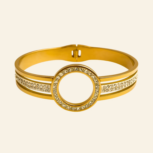 Crystal Halo Gold Bracelet