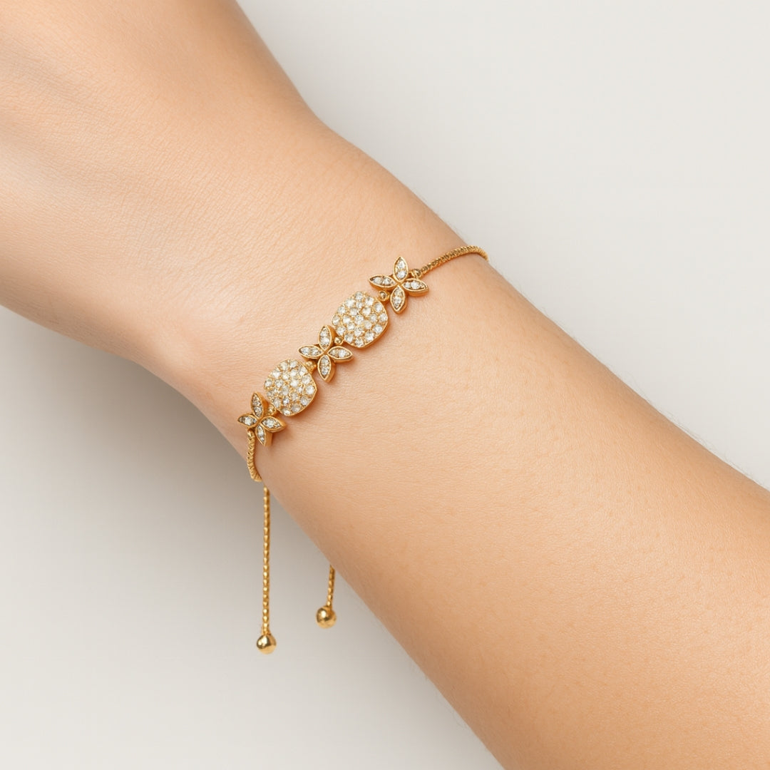 Golden Blossom Crystal Bracelet