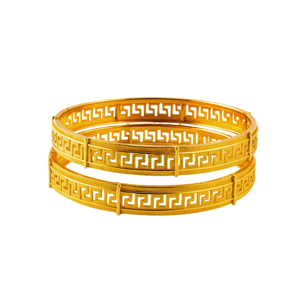 Key Pattern Gold Bangles
