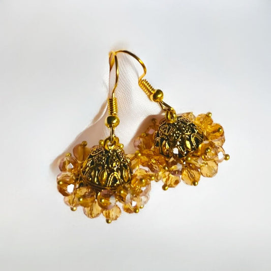 Antique Floral Dome Beaded Earrings