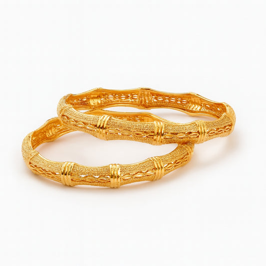 Classic Textured Gold Bangles