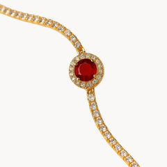 Radiant Ruby CZ Elegance Bracelet