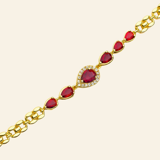 Ruby Glow Gold Bracelet