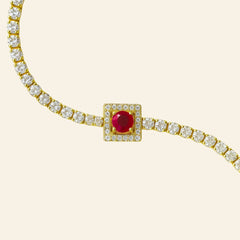 Ruby Charm Gold Bracelet