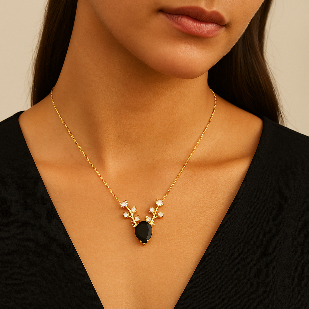 Midnight Antlers Elegant Necklace