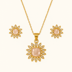 Floral Sparking Necklace Set