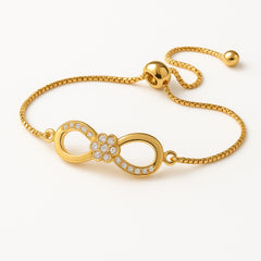 Gold Infinity Floral Bracelet